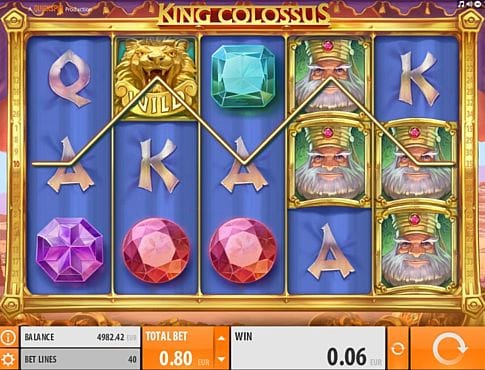 Выигрышная комбинация на линии в автомате King Colossus