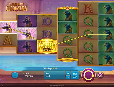 Призовая комбинация на линии в игровом втомате Legend of Cleopatra